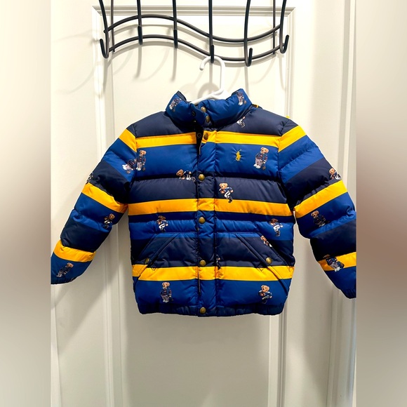 Polo Ralph Lauren Boys' Hawthorne Polo Bear Stripe Down Coat